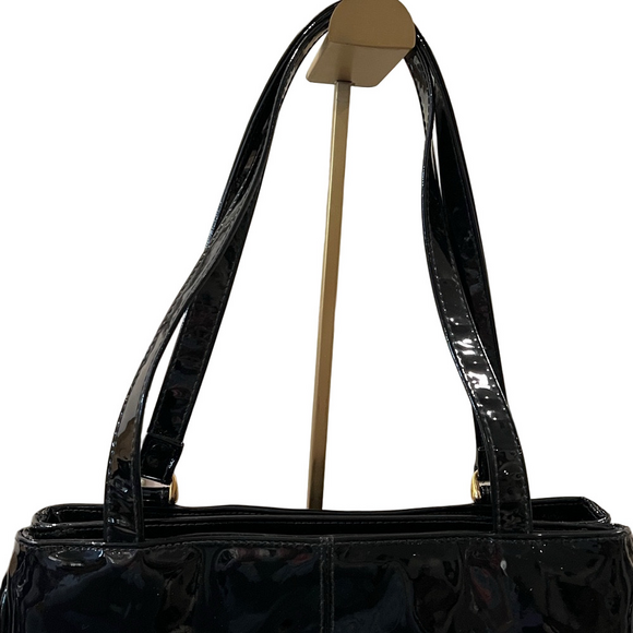 Gianni Bernini Black Patent Leather Shoulder Bag - Picture 7 of 17